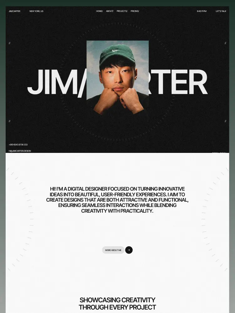 JIM CARTER by Design Monks - Portfolio, Agency design asset by webflow