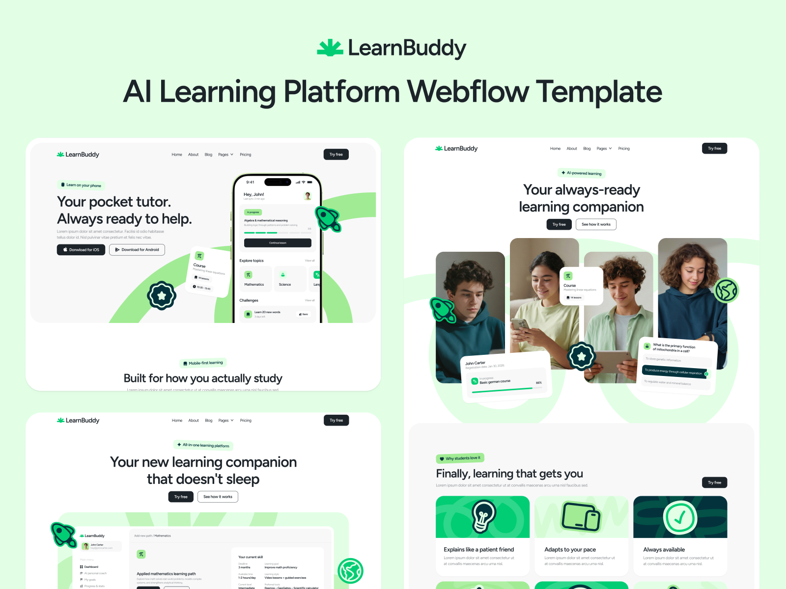 AI Learning Platform Webflow Template