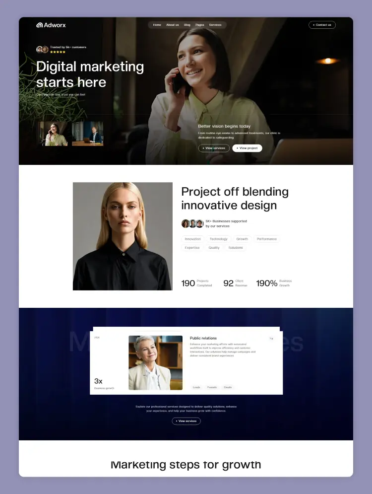Adworx by Webflipin - Portfolio, Agency design asset by webflow