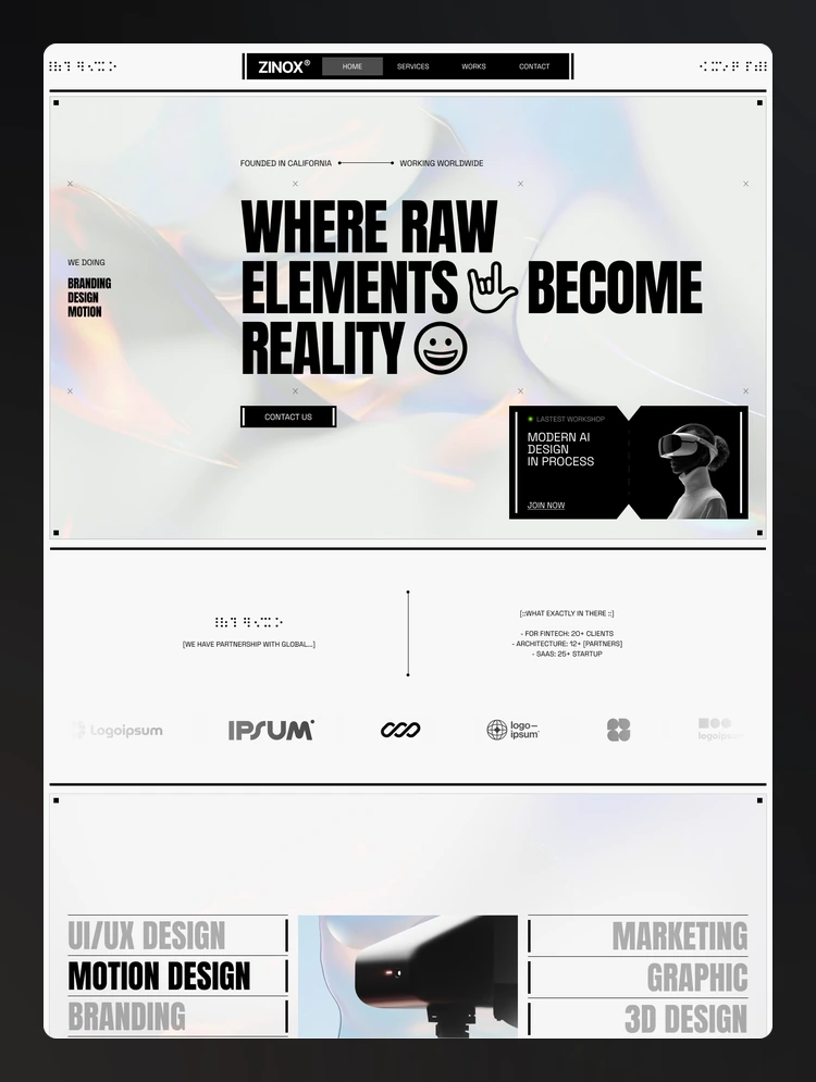 Zinox Studio by Waida Studio - Portfolio, Agency design asset by webflow