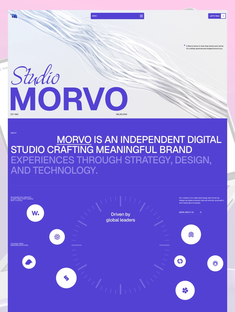 Morvo by Wroney - Portfolio, Agency design asset by webflow