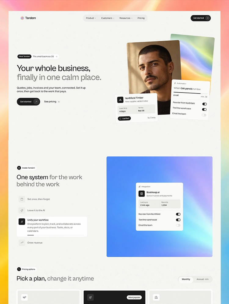 Tandem Website Page Template for Webflow