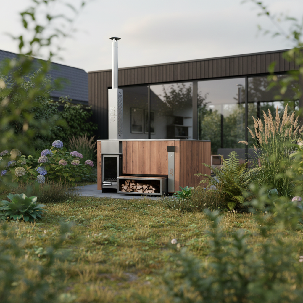 Stillo Lounge houtgestookte hottub met Balboa jacuzzi besturing — Relax Outdoor