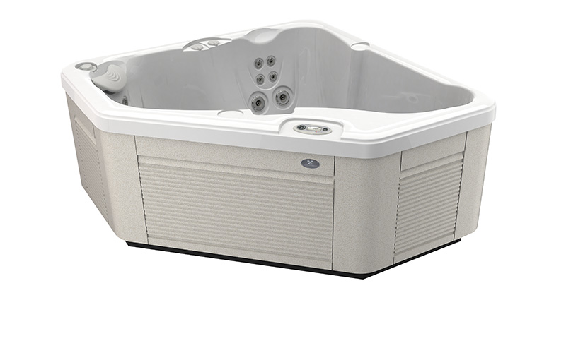 Moderne caldera spa met hoekontwerp en geïntegreerde waterstralen