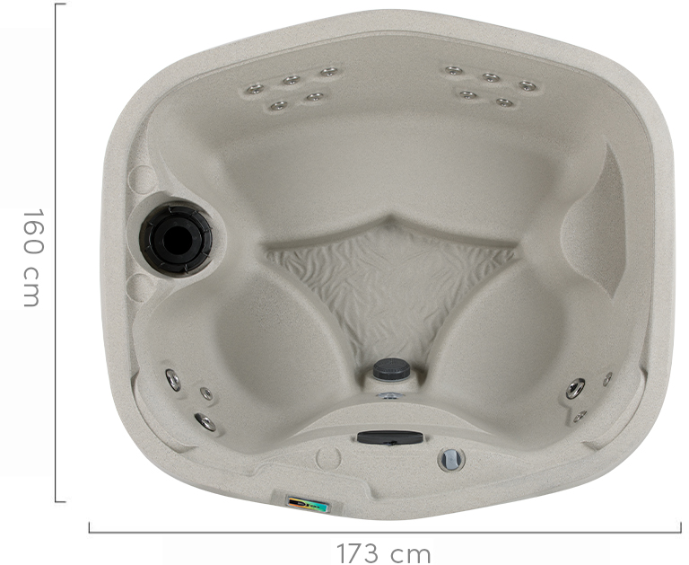 Fantasy spa hottub met rustgevende massagestralen en elegante vormen