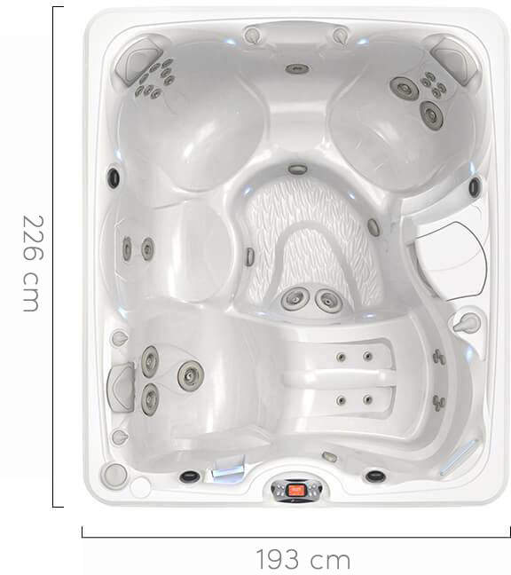 Witte caldera spa met meerdere hydrotherapie-jets voor ontspanning en wellness