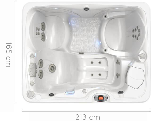 Witte Caldera spa met meerdere hydrotherapie-jets voor ontspanning