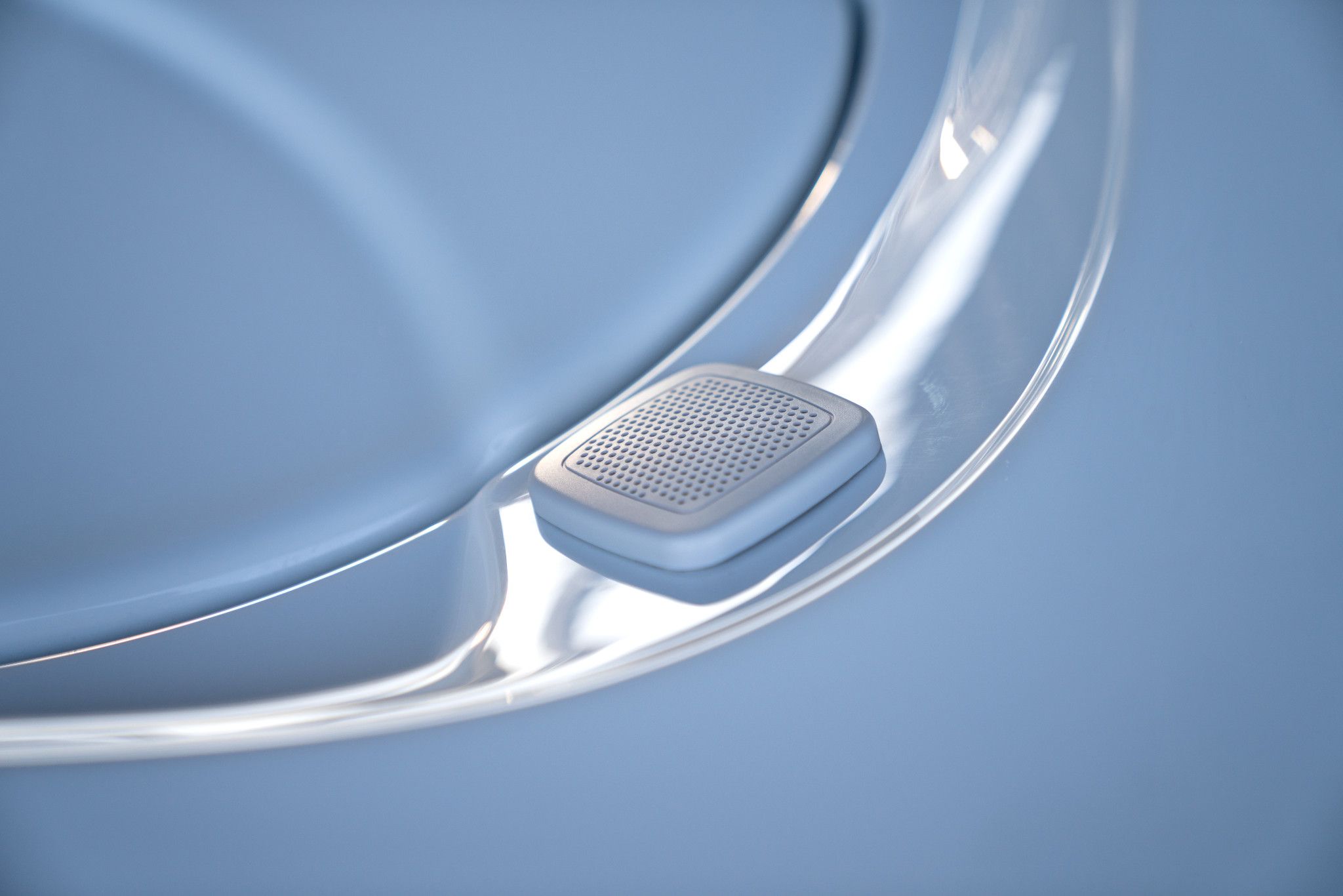 Moderne caldera spa-stoel met gestructureerd vierkant akoestisch element