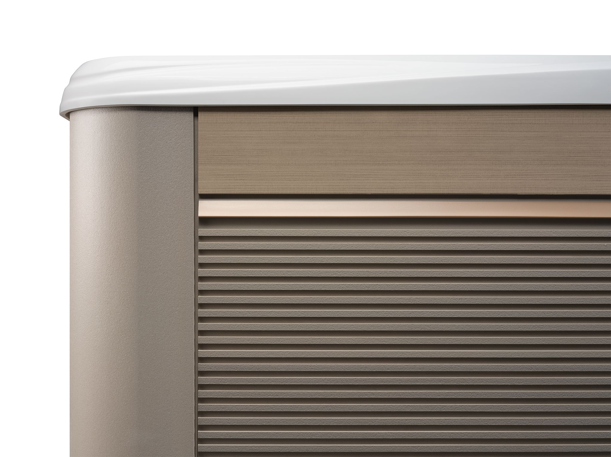 Gelaagde caldera spa-constructie met neutrale, gestructureerde oppervlaktetexturen