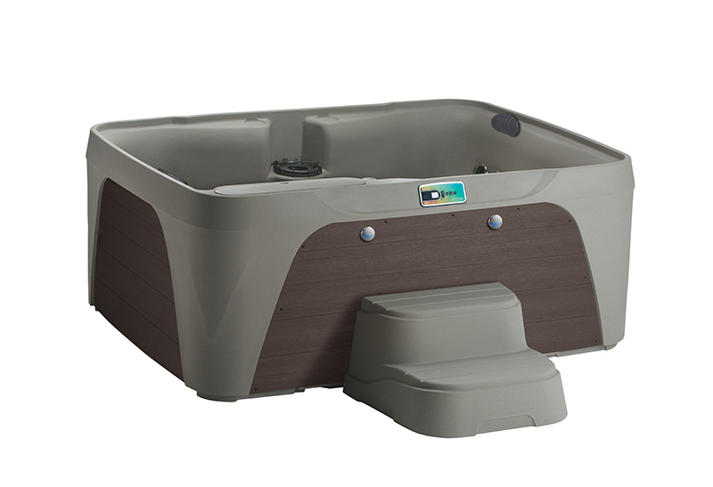Fantasy spa hottub met moderne houten accenten en ontspannende waterstralen