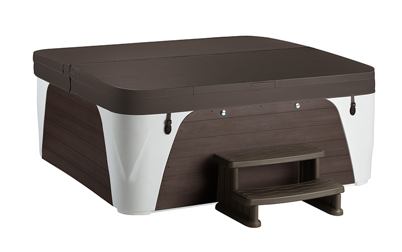 Fantasie spa jacuzzi met modern design in hout en wit