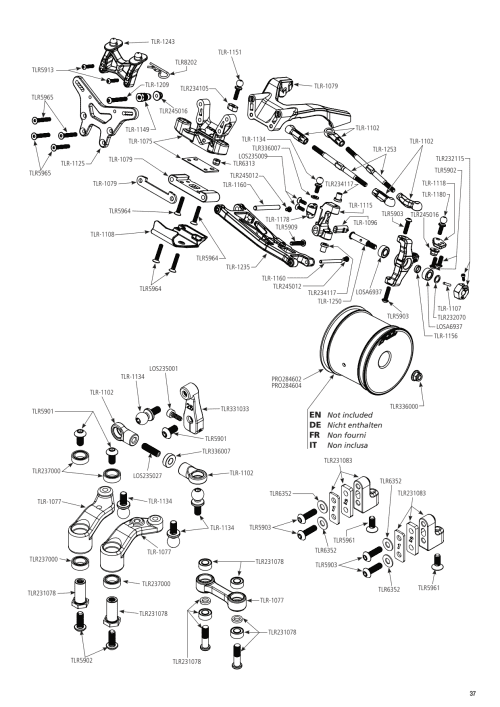 TLR 22X-T Exploded View
