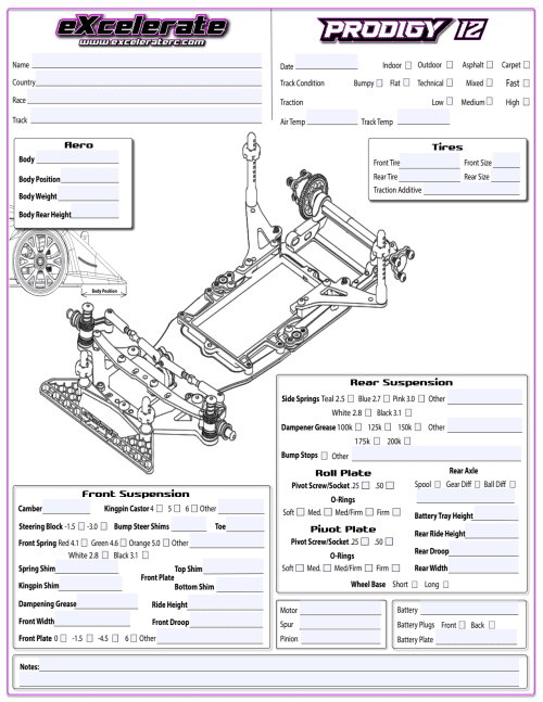 eXcelerate Prodigy 12 Setup Sheet Editable 2.17.25