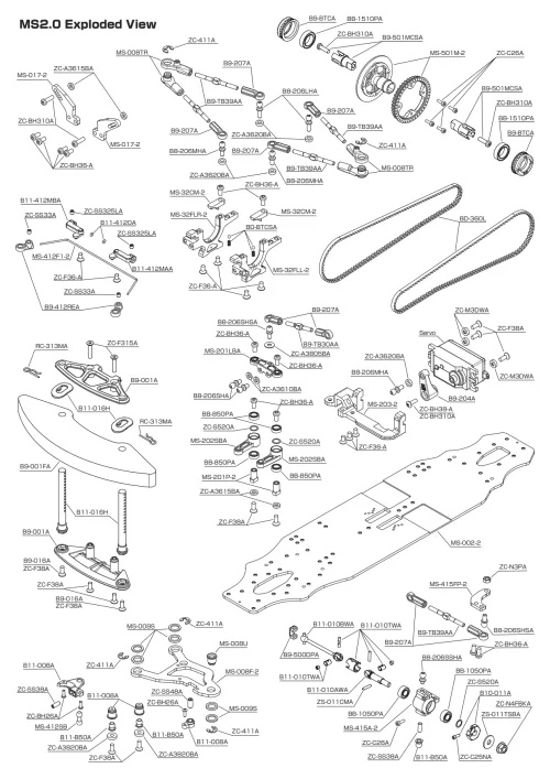 Yokomo MS2-0 Exploded View