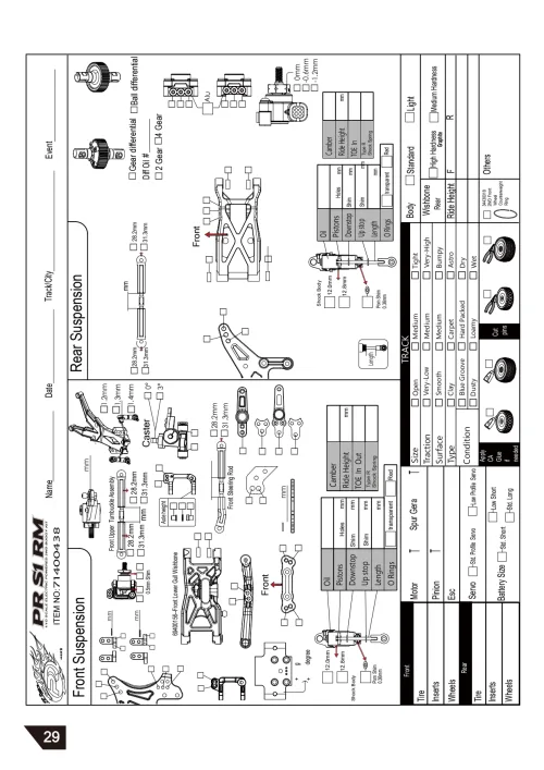 PR Racing S1 RM Setup Sheet Blank