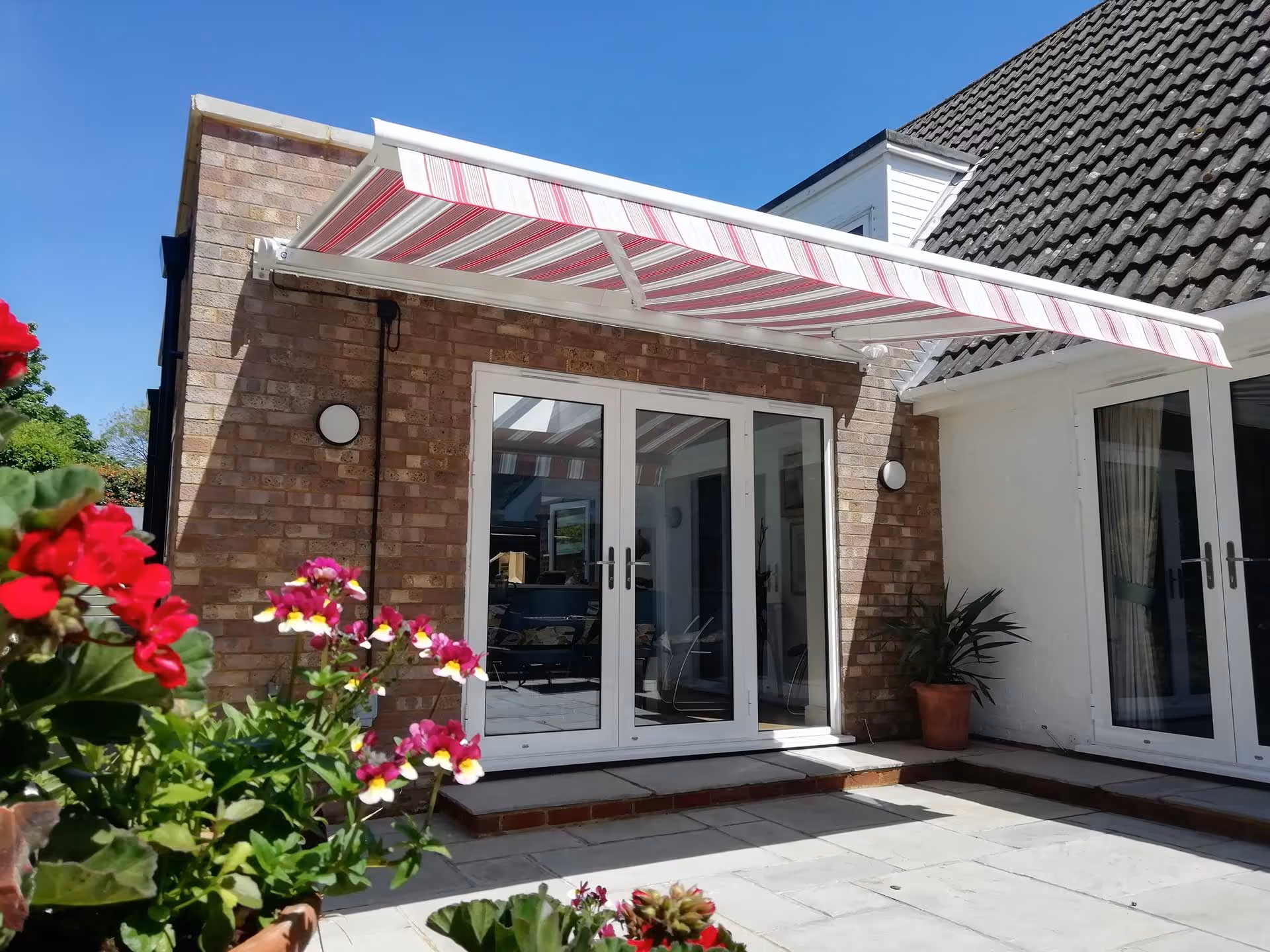A beautiful awning in a garden