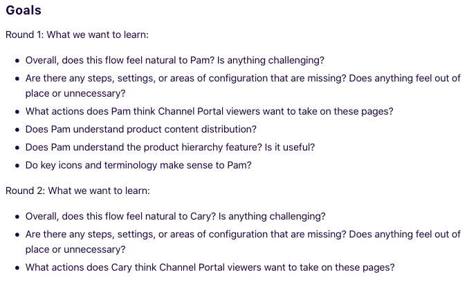 Channel Portal Research Goals