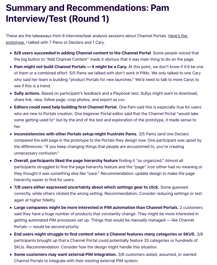 Channel Portal Research Recommendations