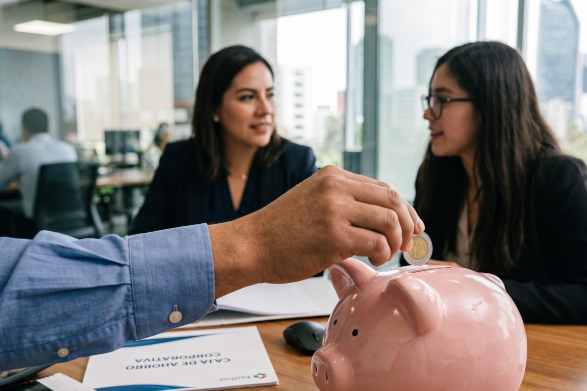 RR.HH. revisando la estructura de una caja de ahorro corporativa