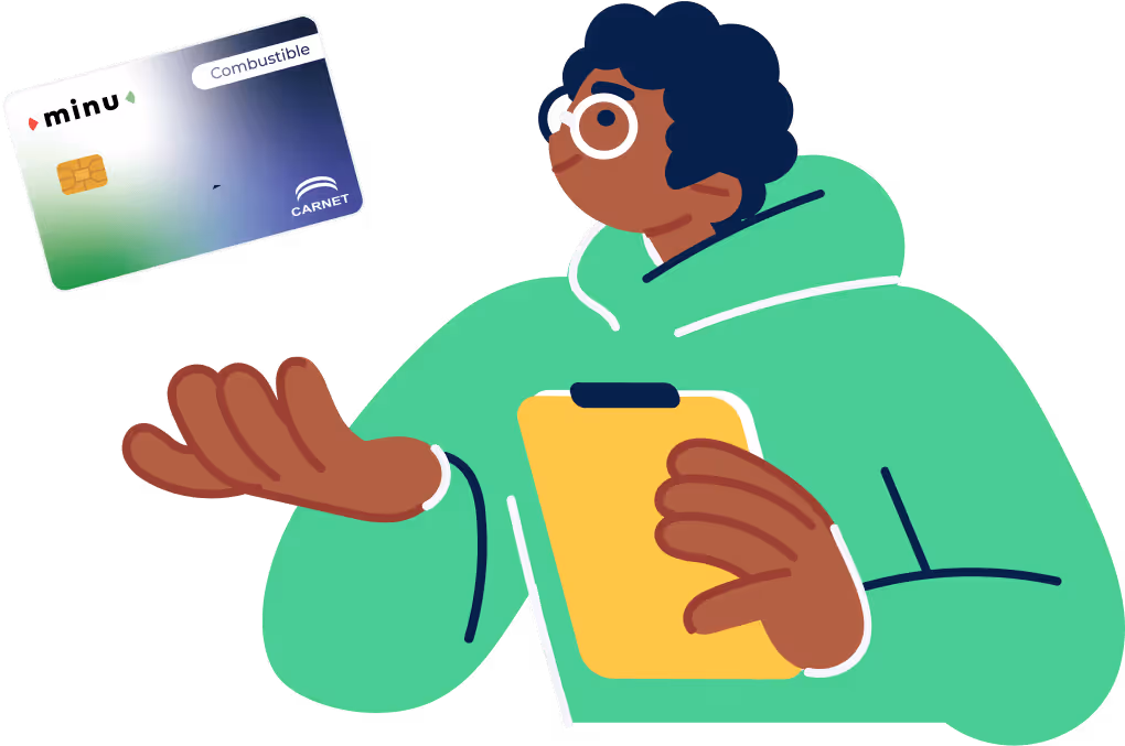 Ilustracion de Persona sosteniendo vale de Gasolina