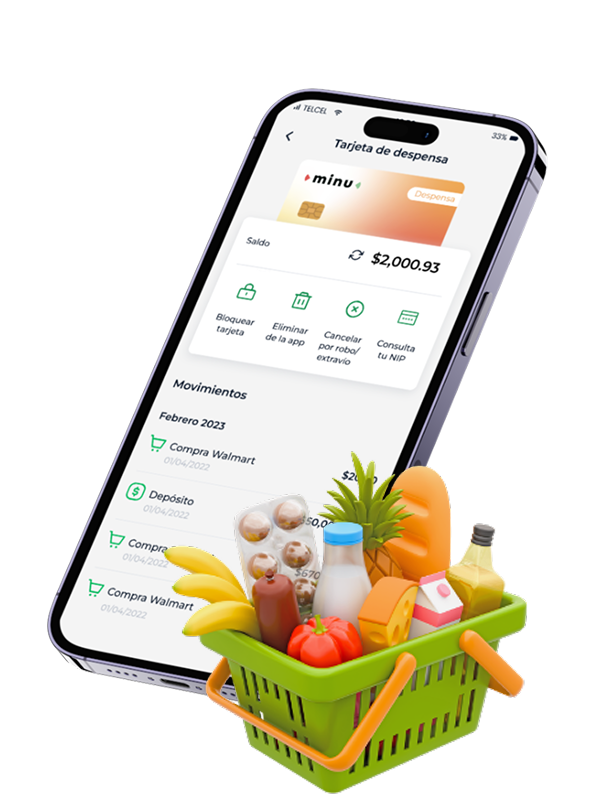 App minu con canasta de despensa