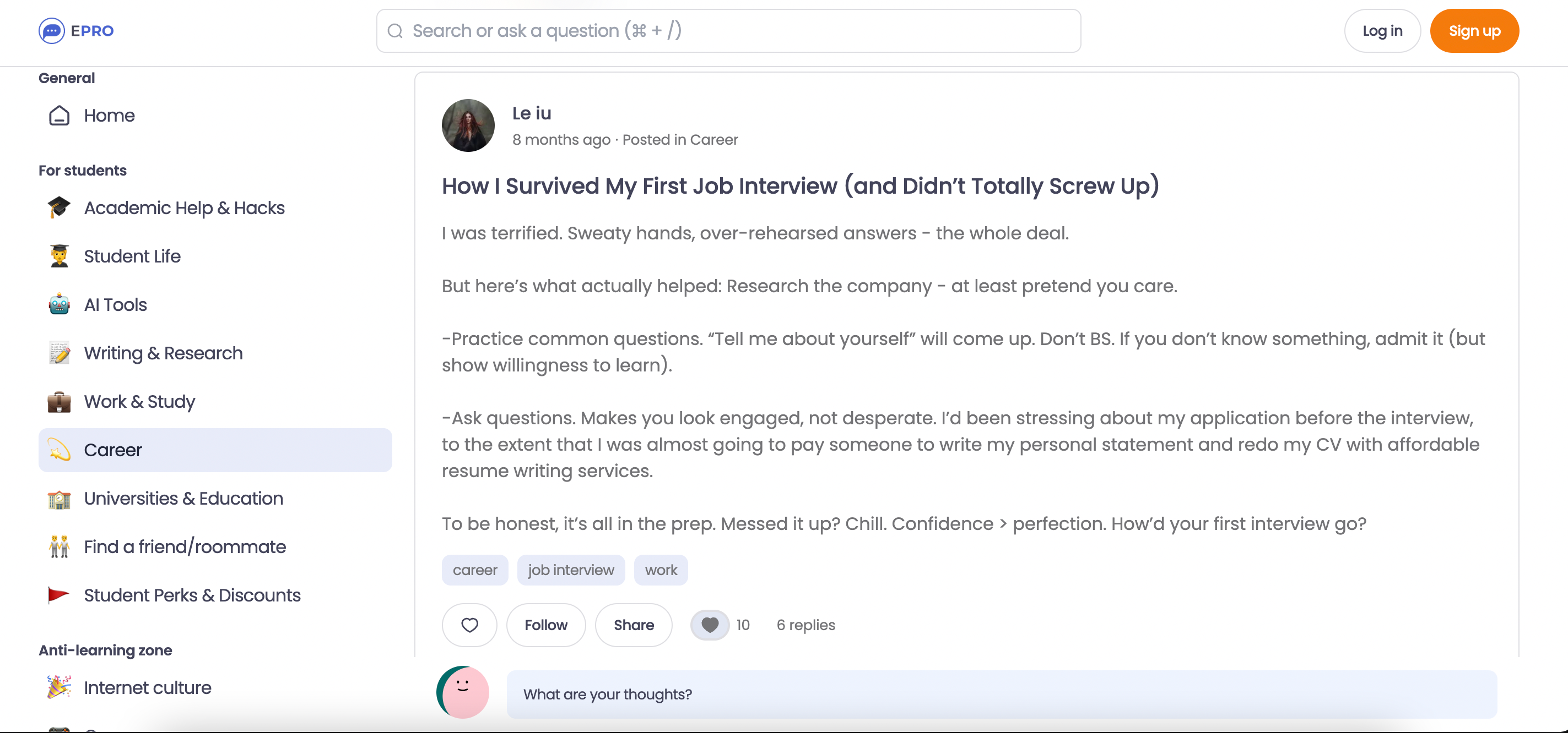How I Survived My First Job Interview