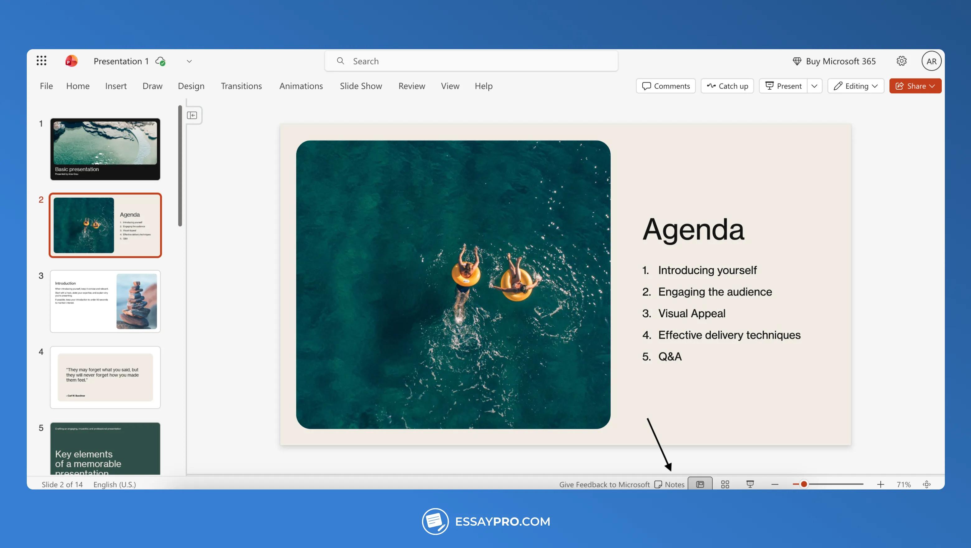 How To Add Speaker Notes In PowerPoint Online
