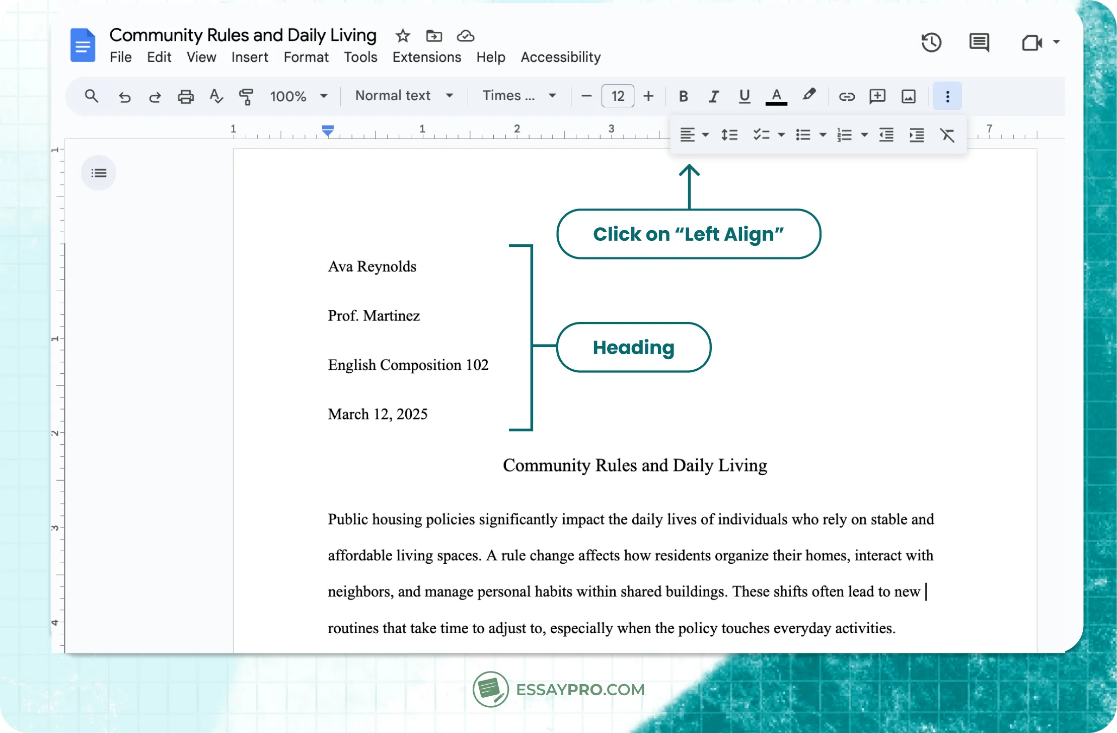 How to Build a Correct Heading for a College Assignment