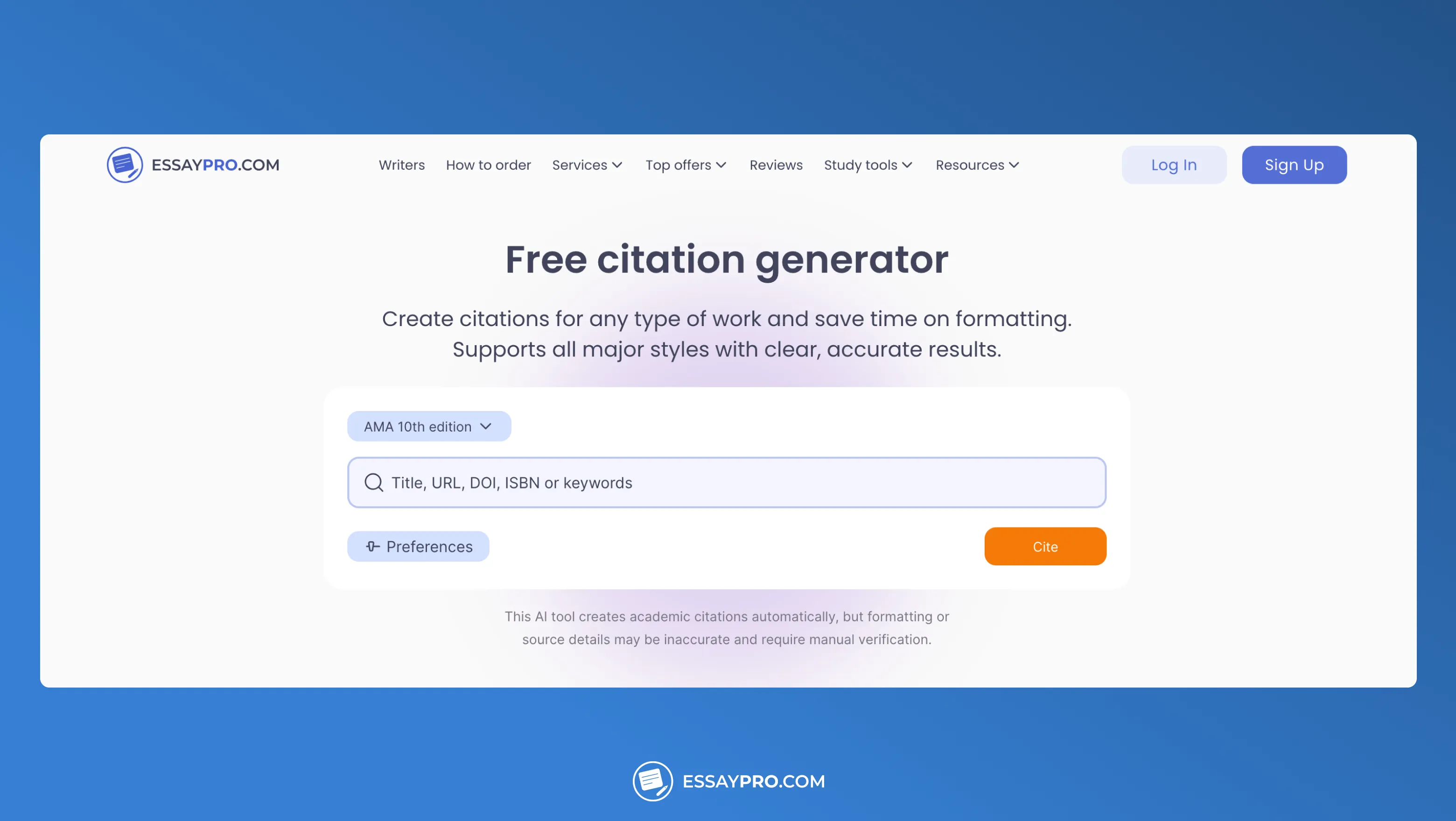 EssayPro Citation Generator
