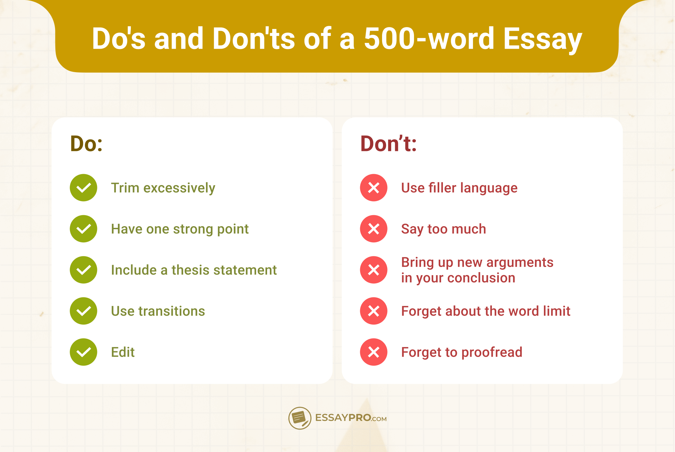Do's and Dont's of a 500-word Essay