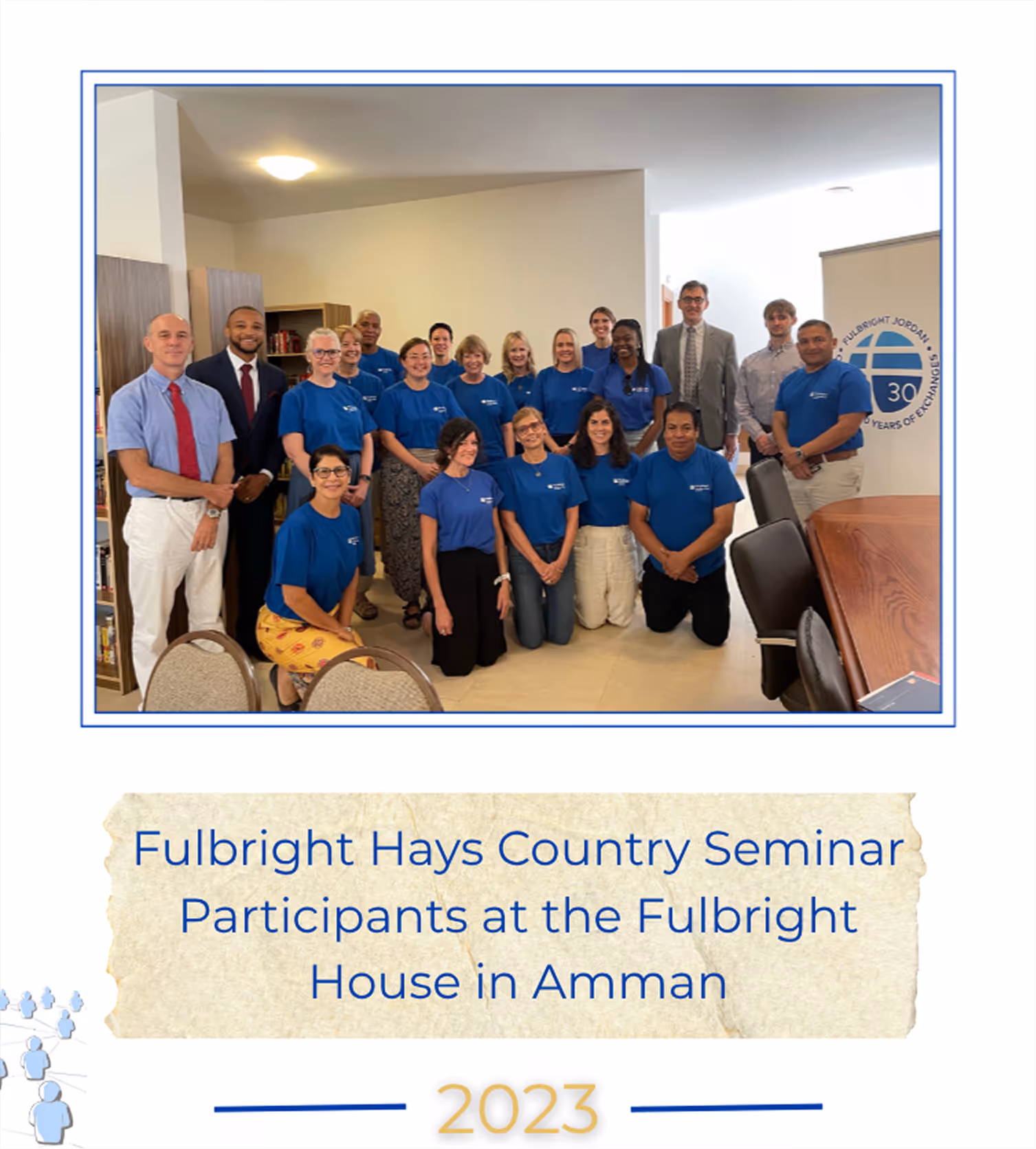 Fulbright Hays Country Seminar Participants at the Fulbright House in Amman