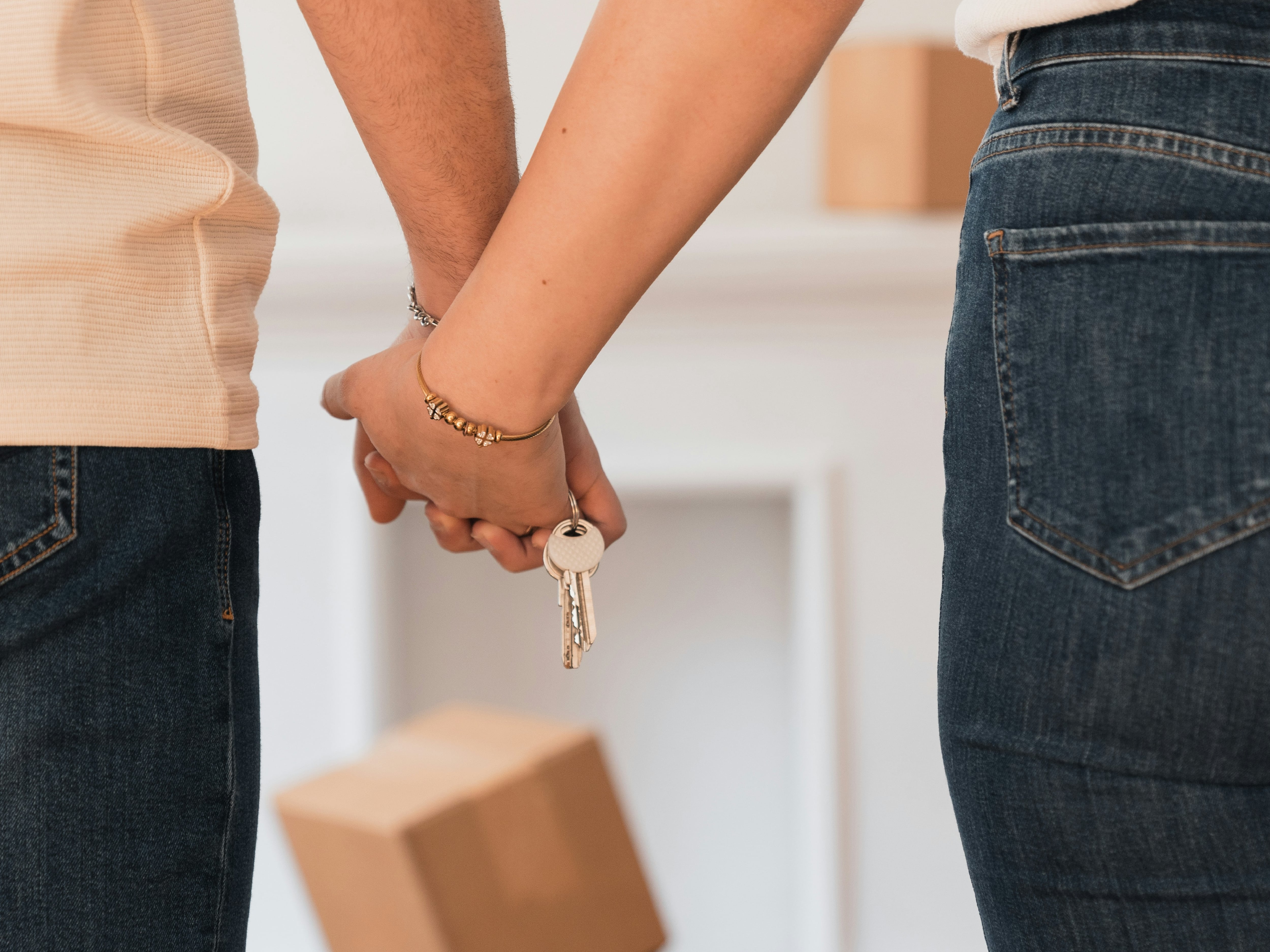 Family Moving with loads of boxes Outside