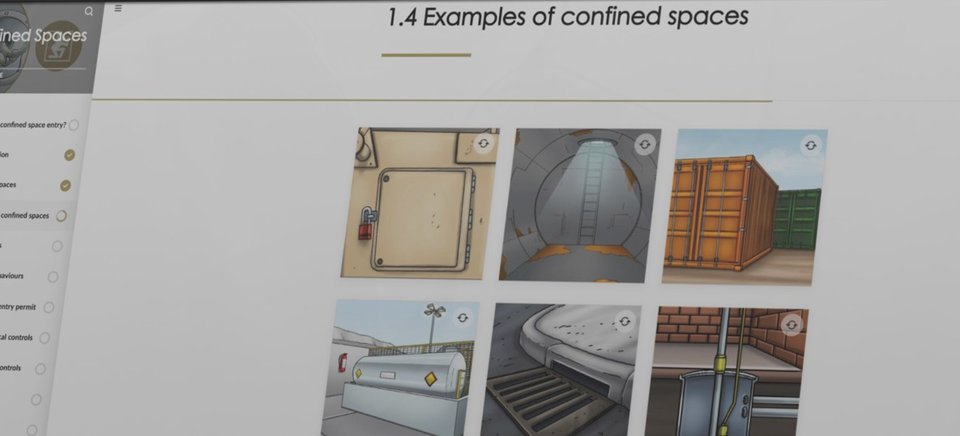 E-Learning course sample on tablet