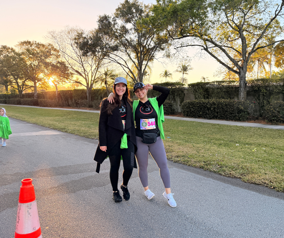 Participants walking along the course