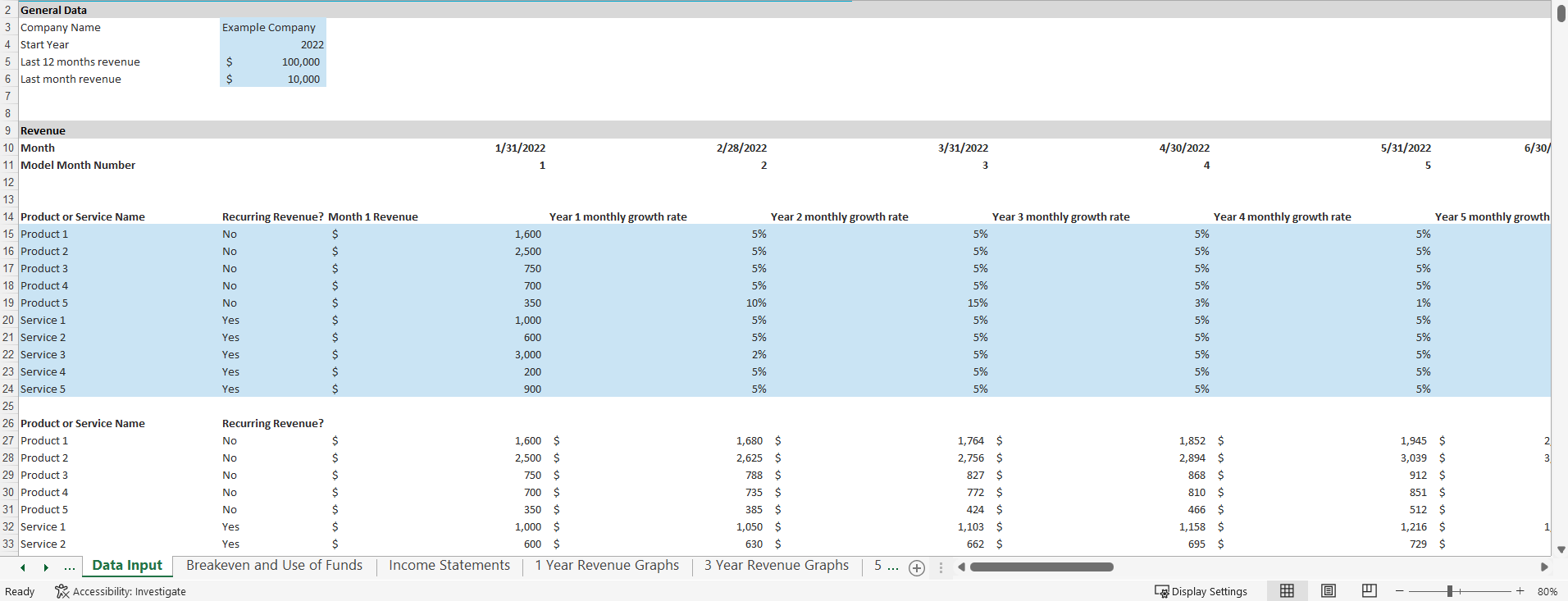 projectionhub's charts and graphs tool to make visualizations for pitch decks