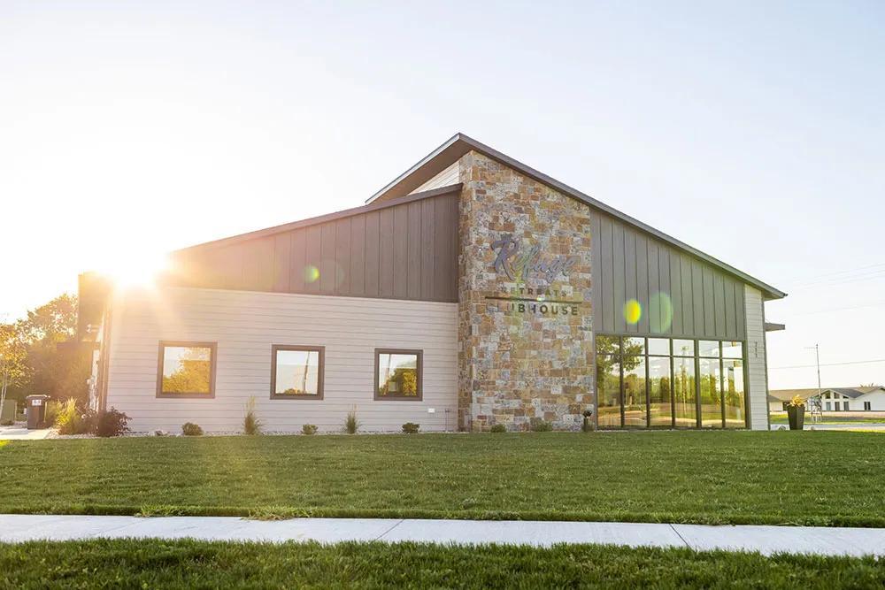 aerial south view of neighborhood