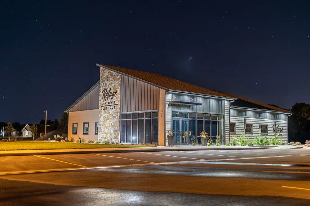 aerial south view of neighborhood