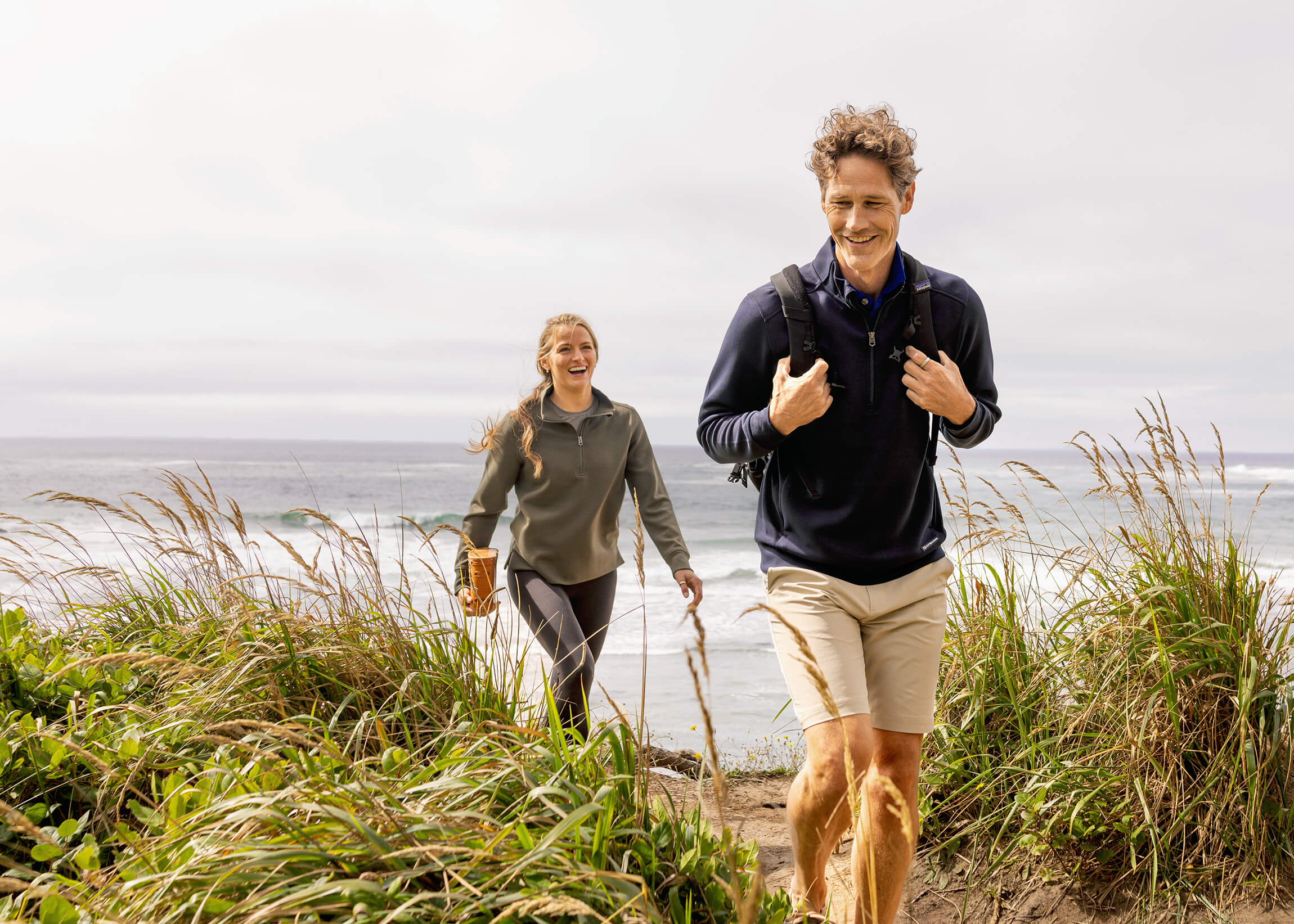 Two women dining out laughing and having fun