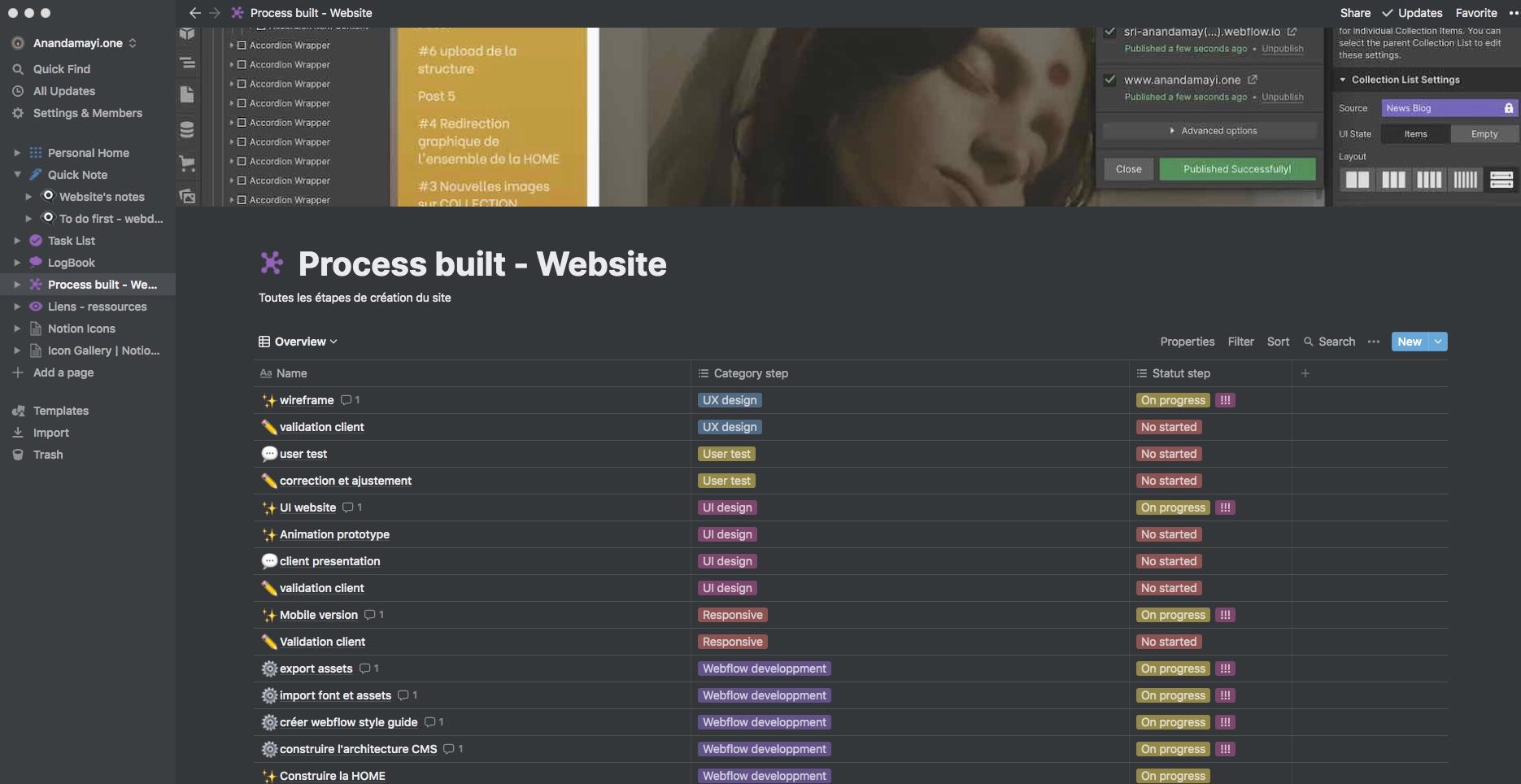screenshot of Notion