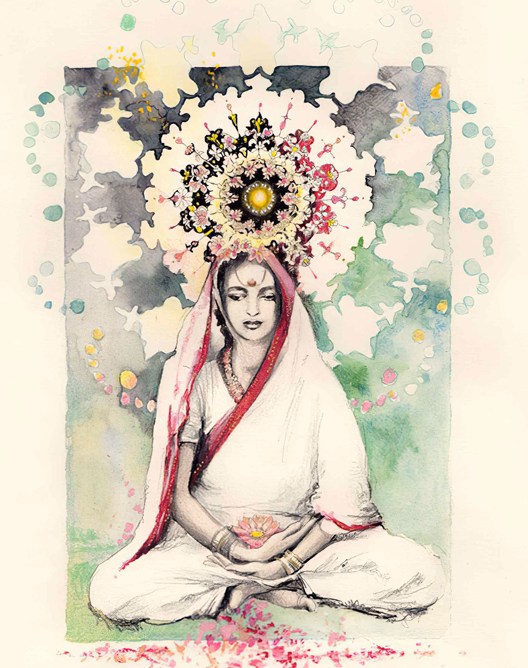 Portrait de Mâ Anandamayi : de Mari Roura.