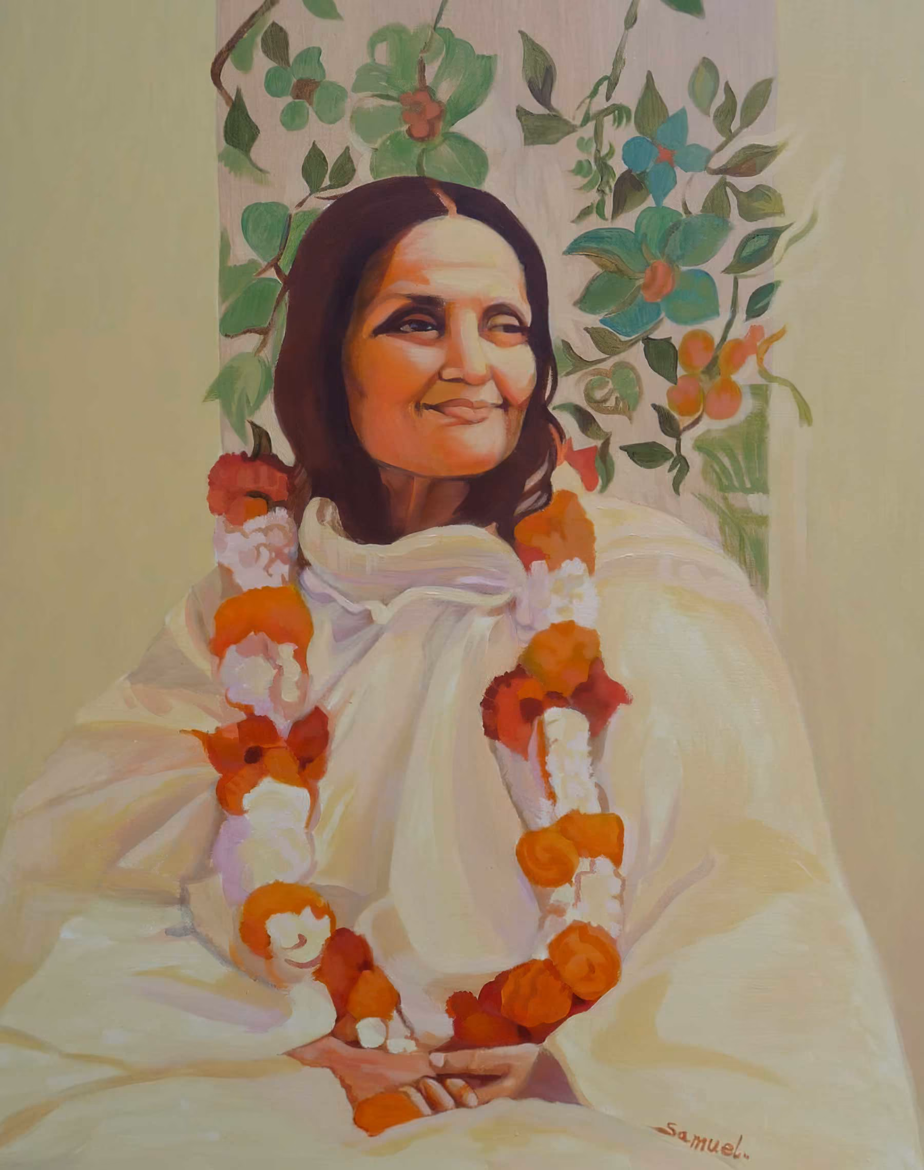 Portrait de Mâ Anandamayi : In her Garden, de Samuel Edelstein.