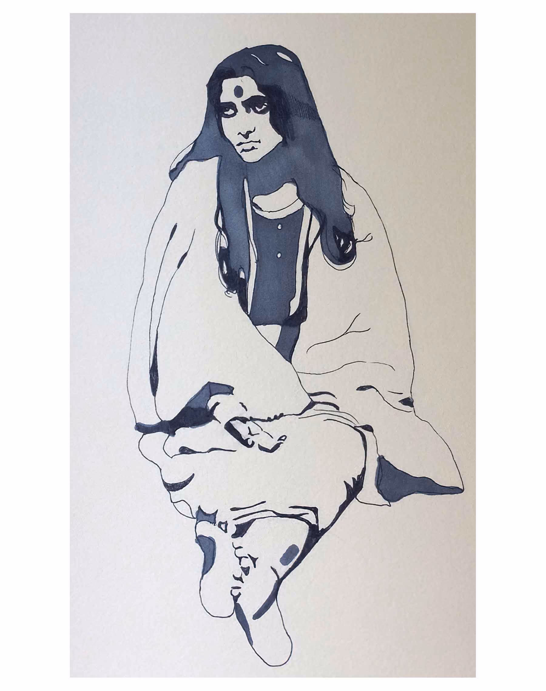 Portrait de Mâ Anandamayi : de Margaret Stamm.