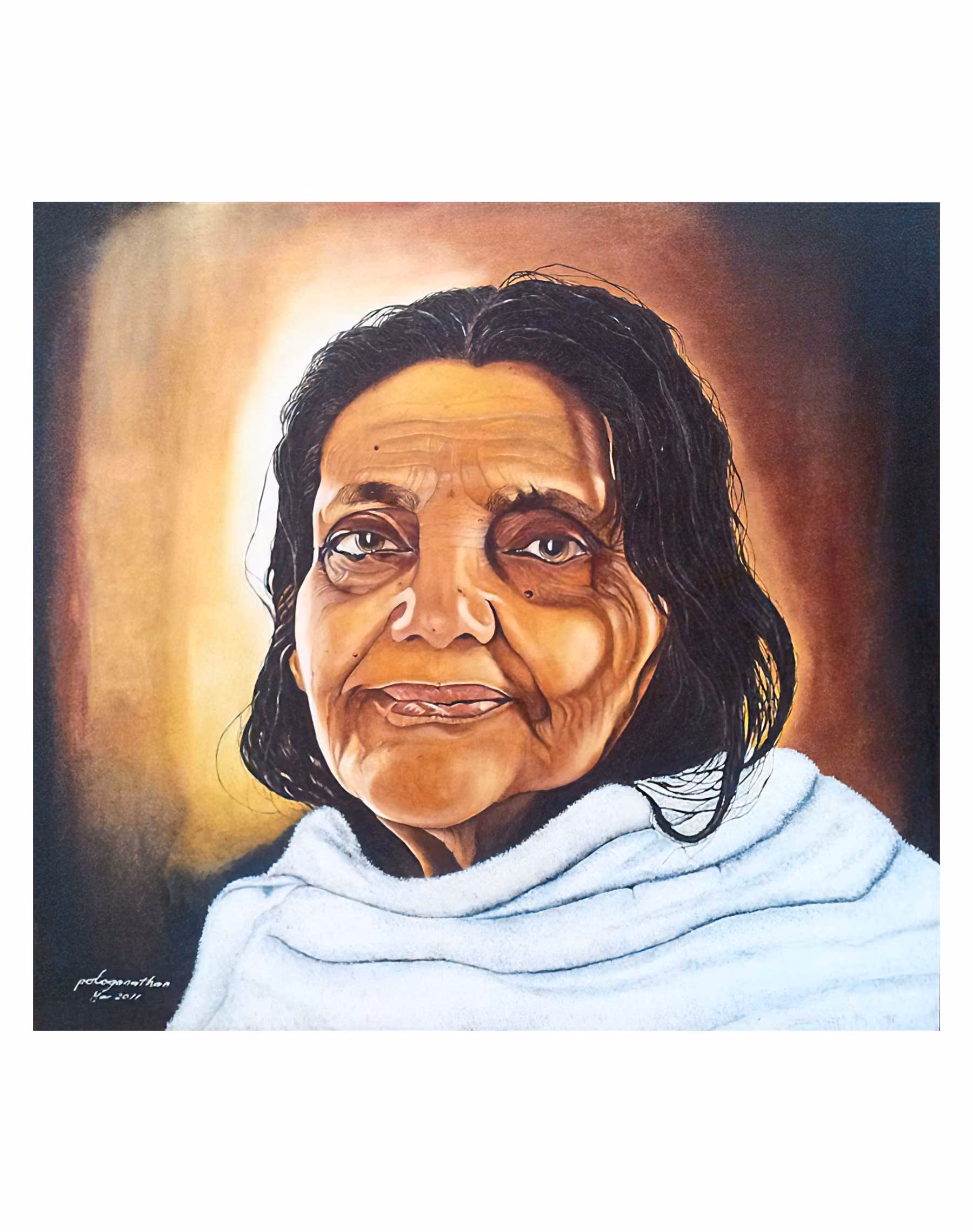 Portrait de Mâ Anandamayi : de Pologanathan.