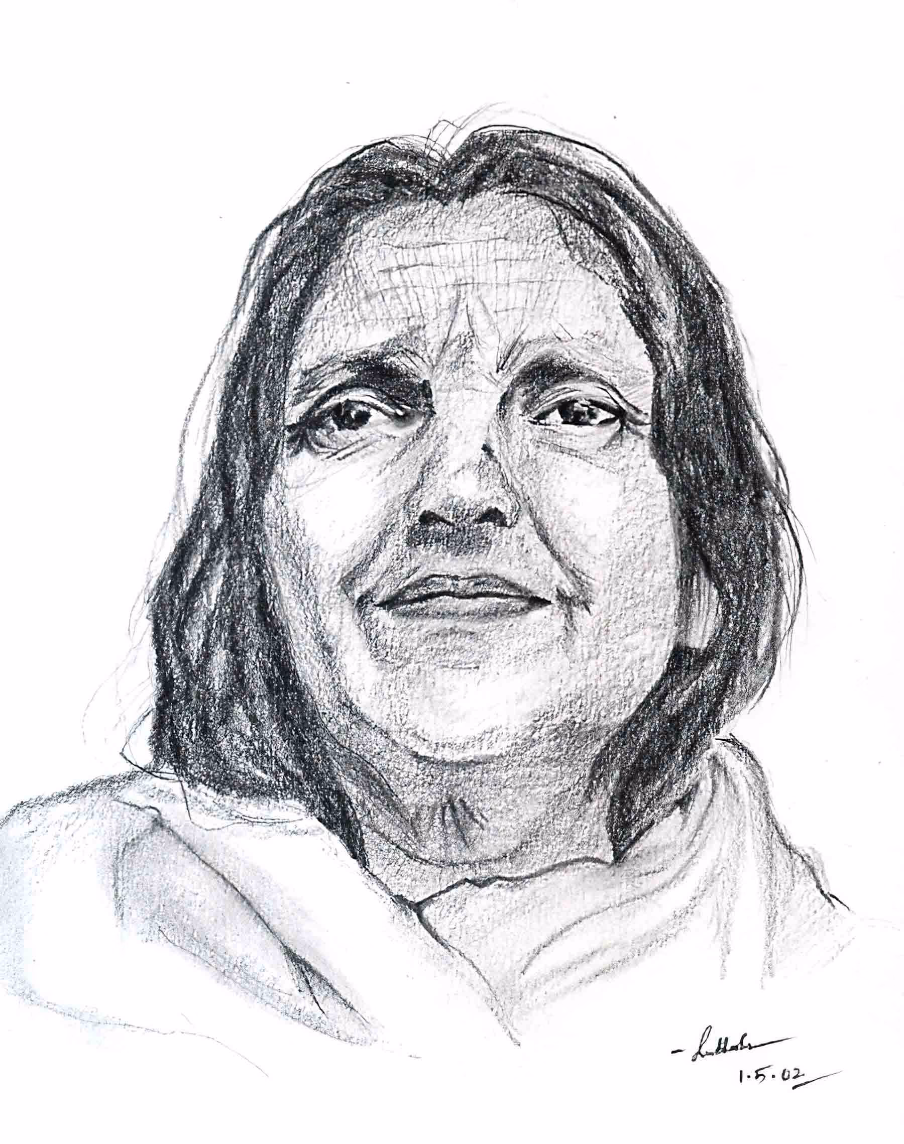 Portrait de Mâ Anandamayi : de Subhashini.