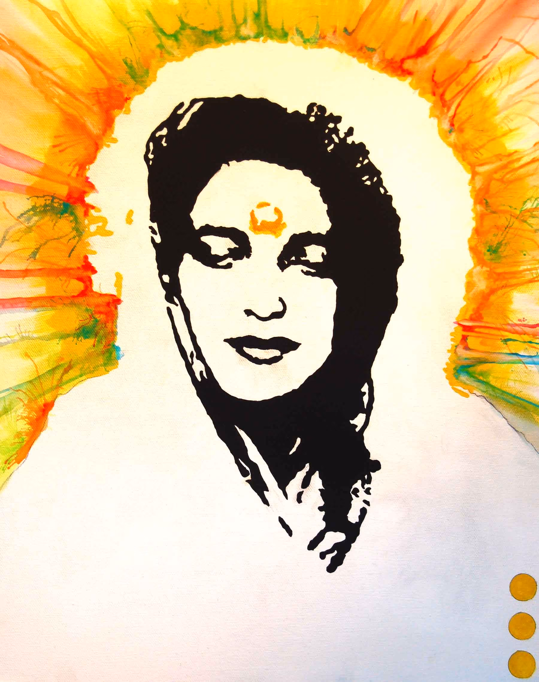 Portrait de Mâ Anandamayî, by Pan Trinity Das
