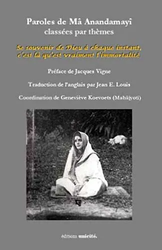 Livre "Paroles de Mâ Anandamayî, classées par thèmes" de Geneviève Koevoets