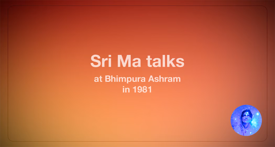 banner - satsang with Mâ Ânandamayî, Bhimpura, 1981