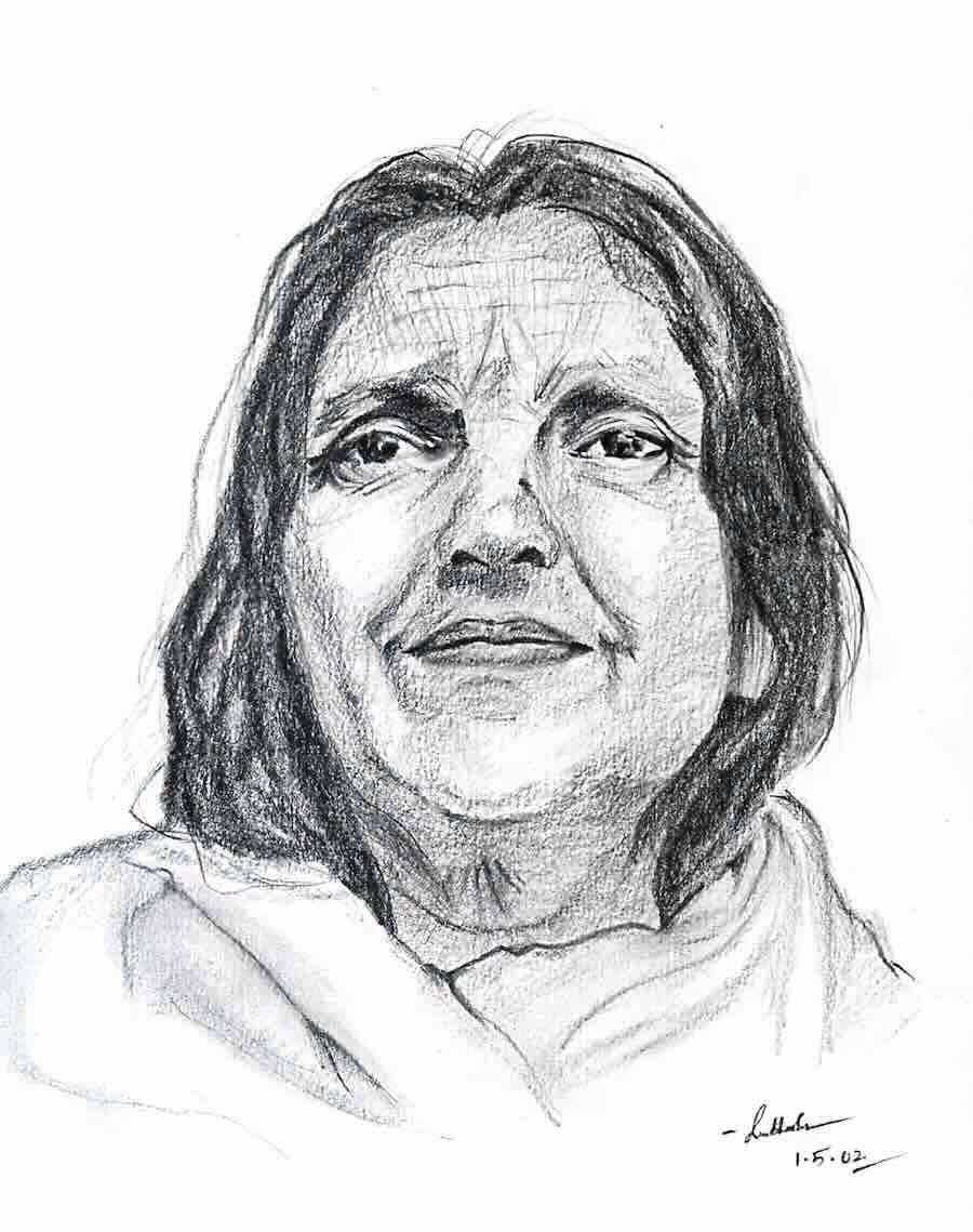 Portrait de Mâ Anandamayi : de Subhashini.