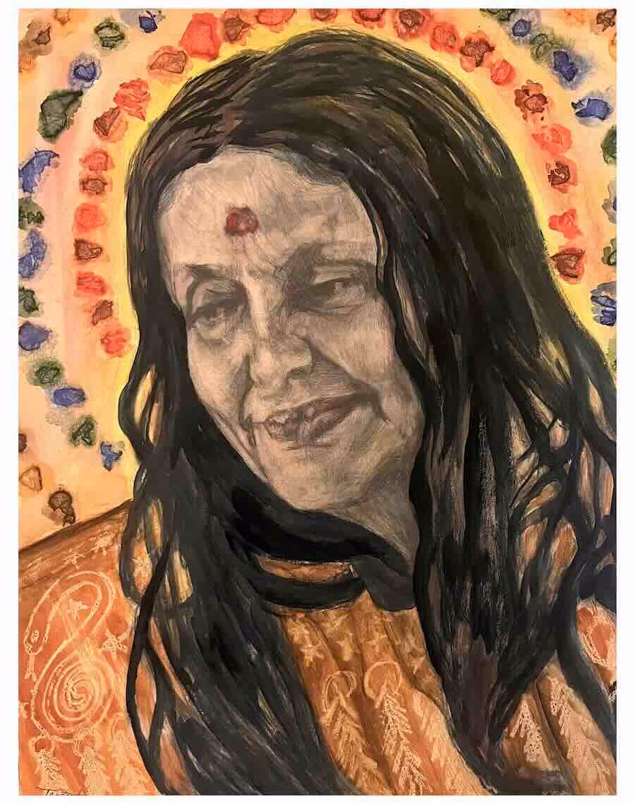 Peinture de Mâ Ananda Moyî par Alexandra Taggart