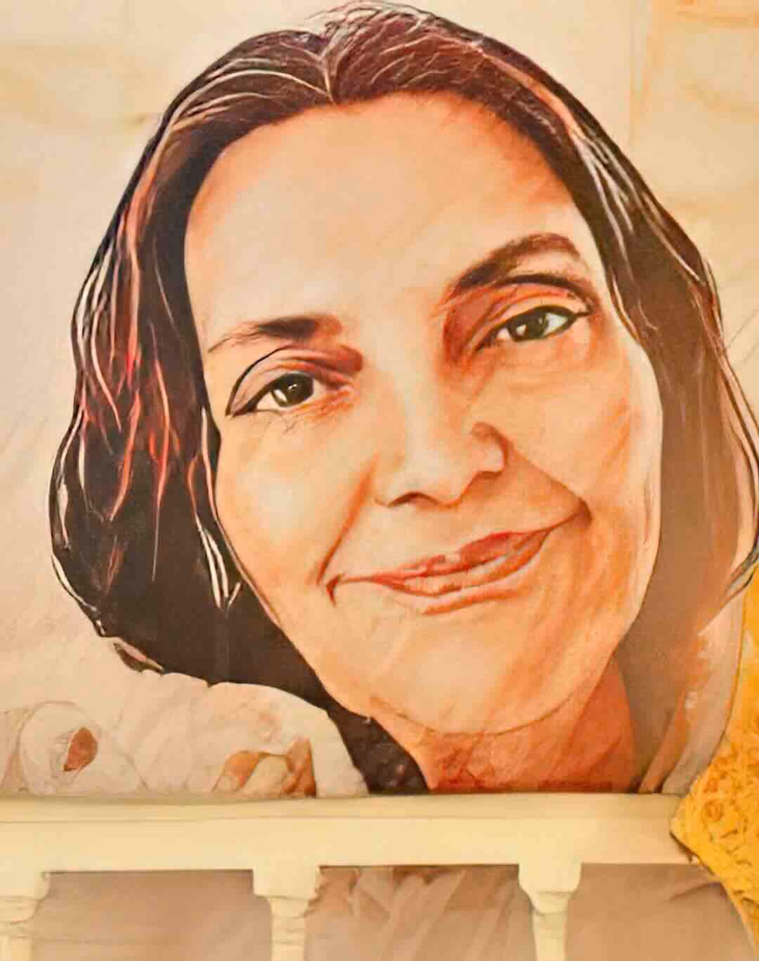 Peinture à l'huile de Mâ Ananda Moyî Par Aaksha-Dang